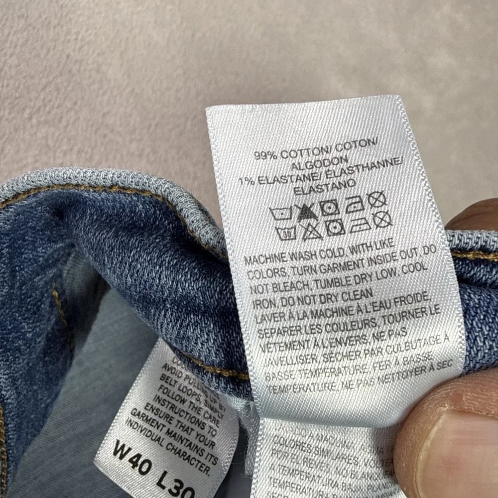 Lucky Brand 363 Vintage Straight Jeans Mens 40X30 Blue Medium Wash Stretch Denim